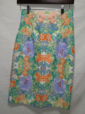 Antonio Melani Vibrant Floral A‑Line Skirt | Kaleidoscope Print | Size 0